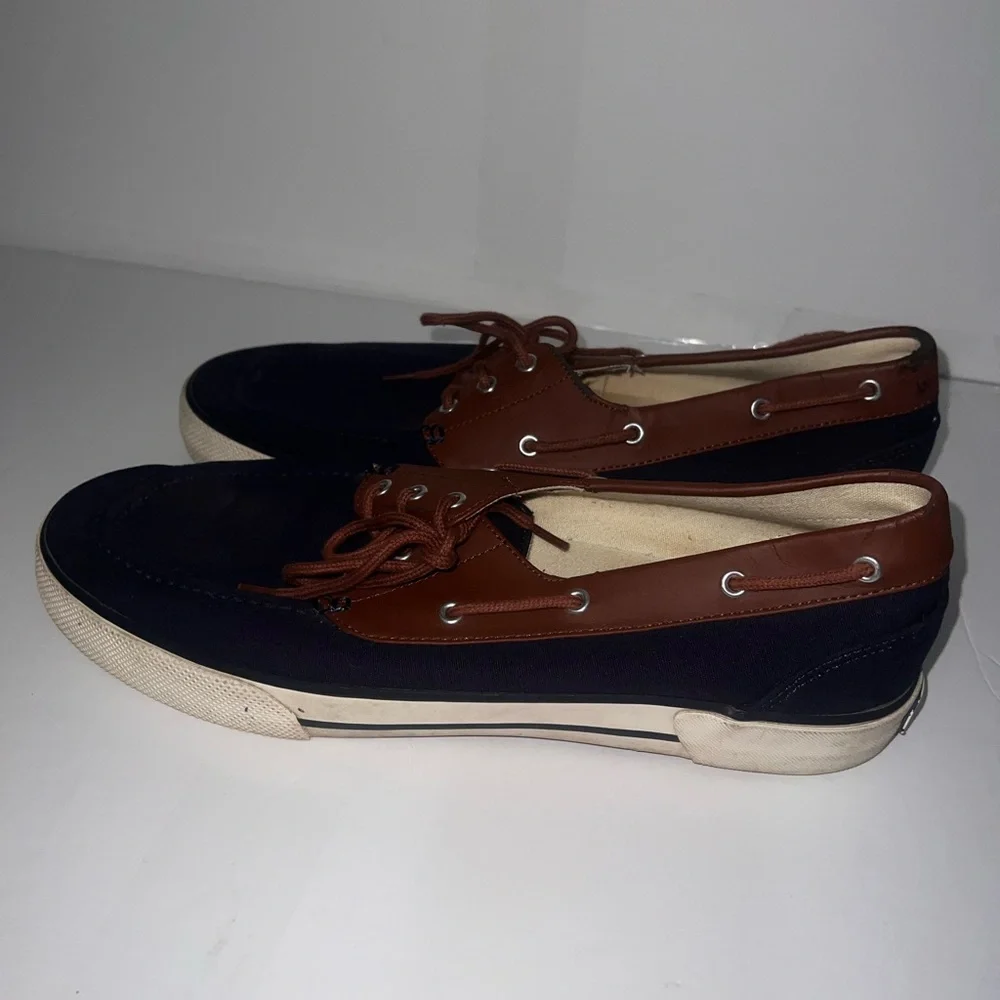 Men's Brown and Navy Casual Boat Shoes Polo